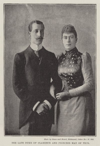 Zesnulý vévoda z Clarence a princezna May z Tecku od English Photographer