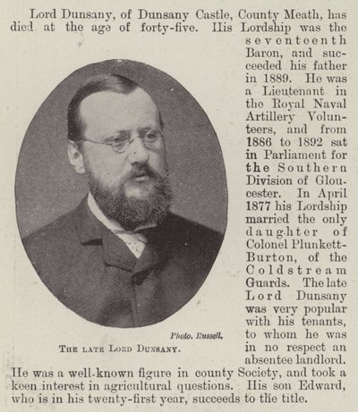 Zesnulý lord Dunsany od English Photographer