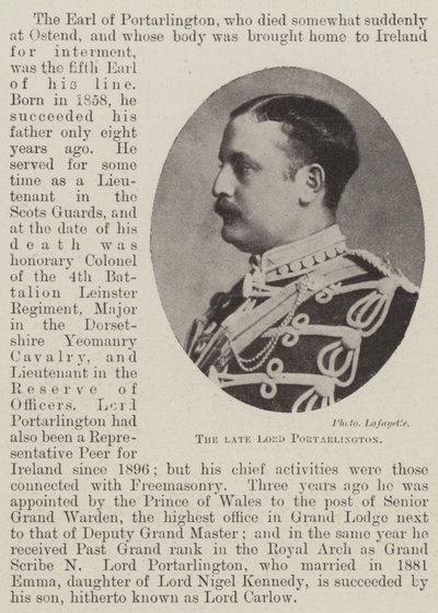 Zesnulý lord Portarlington od English Photographer