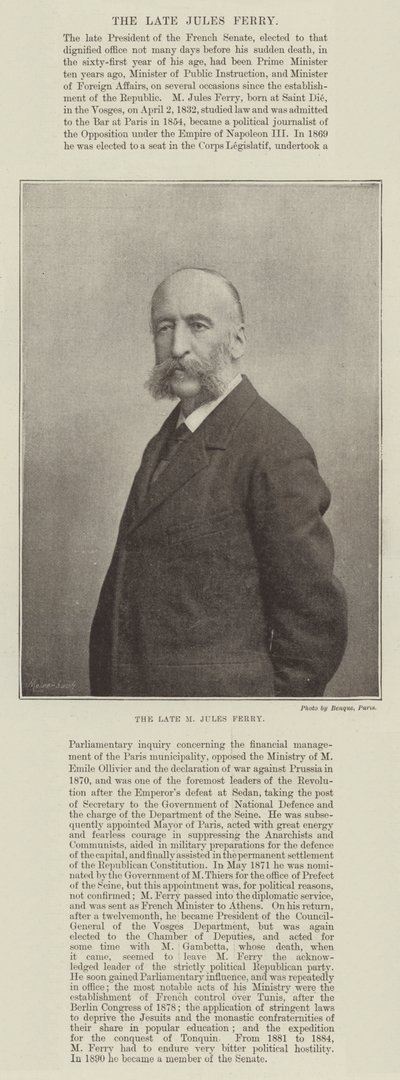 Zesnulý M Jules Ferry od English Photographer