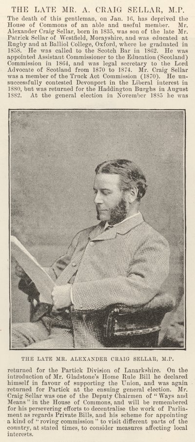 Zesnulý pan Alexander Craig Seller, MP od English Photographer