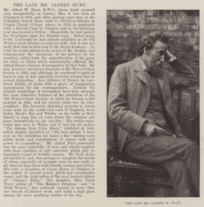 Zesnulý pan Alfred W Hunt od English Photographer
