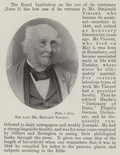 Zesnulý pan Benjamin Vincent od English Photographer