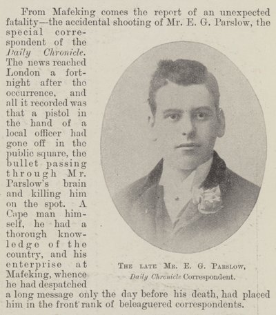 Zesnulý pan E G Parslow, korespondent Daily Chronicle od English Photographer