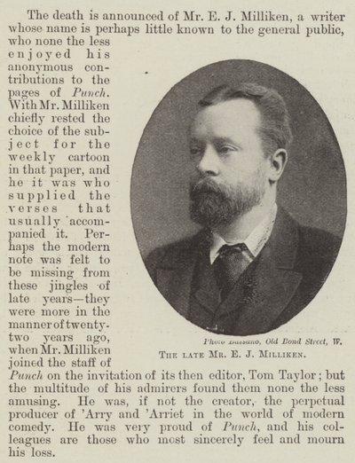 Zesnulý pan E J Milliken od English Photographer