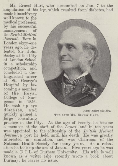 Zesnulý pan Ernest Hart od English Photographer