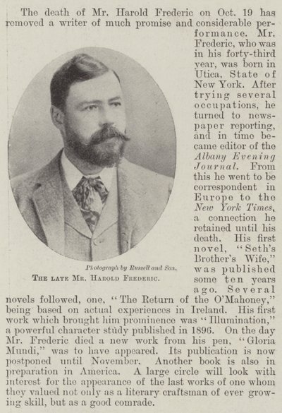 Zesnulý pan Harold Frederic od English Photographer