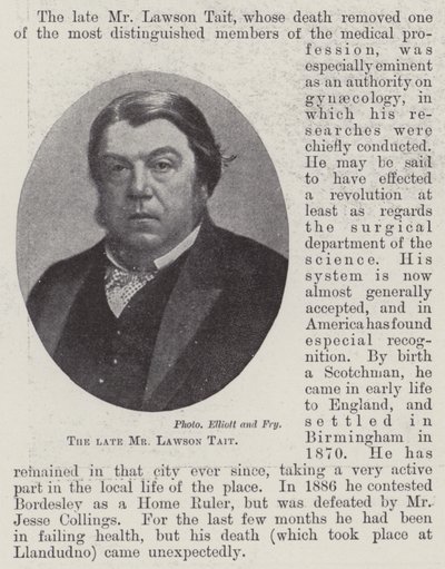 Zesnulý pan Lawson Tait od English Photographer