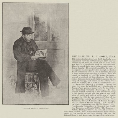Zesnulý pan PH Gosse, FRS od English Photographer