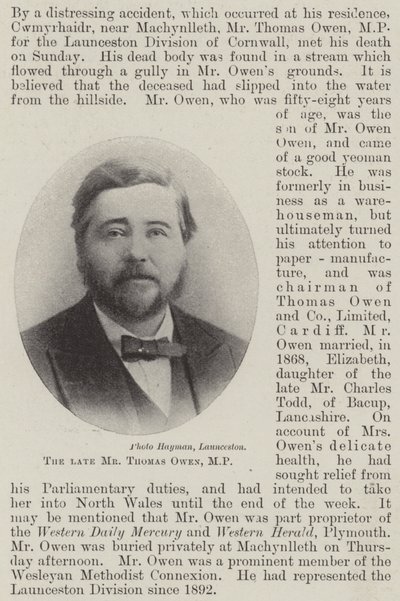 Zesnulý pan Thomas Owen, MP od English Photographer