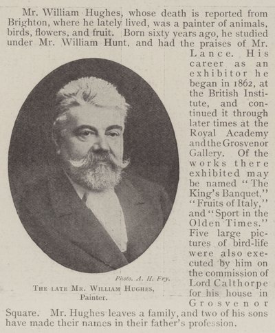 Zesnulý pan William Hughes, malíř od English Photographer