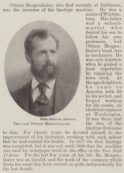 Zesnulý Ottmar Mergenthaler od English Photographer