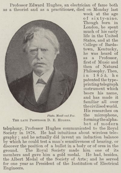 Zesnulý profesor D E Hughes od English Photographer