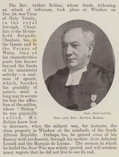Zesnulý reverend Arthur Robins od English Photographer