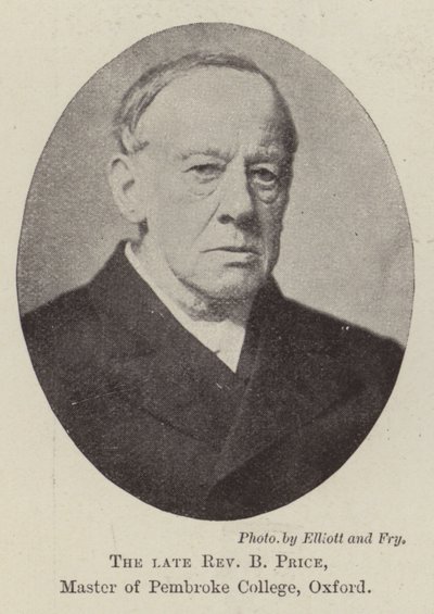 Zesnulý reverend B Price, mistr Pembroke College, Oxford od English Photographer