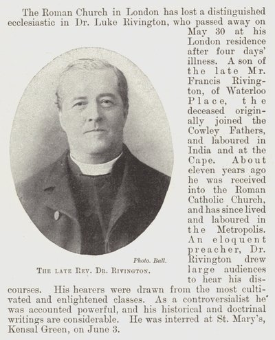 Zesnulý reverend doktor Rivington od English Photographer