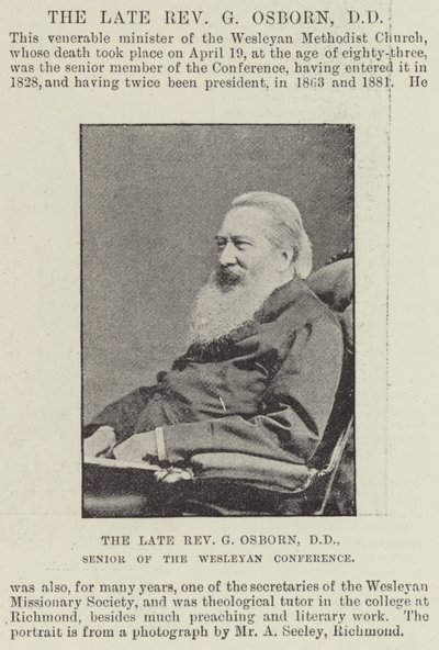 Zesnulý reverend G Osborn, DD, senior Wesleyan Conference od English Photographer