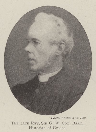 Zesnulý reverend sir G W Cox, Baronet, historik Řecka od English Photographer