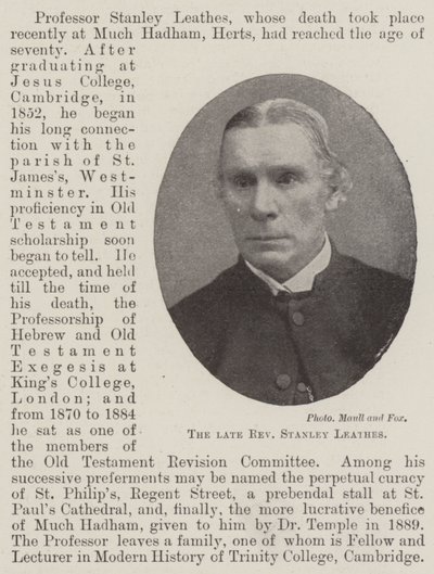 Zesnulý reverend Stanley Leathes od English Photographer