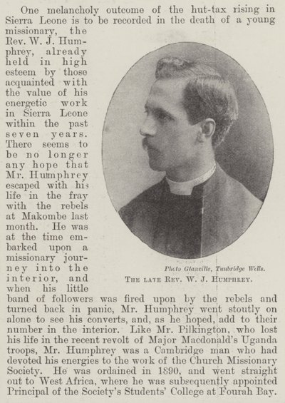 Zesnulý reverend W J Humphrey od English Photographer