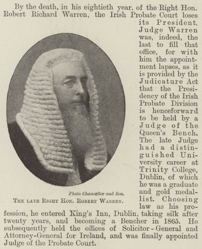Zesnulý ctihodný Robert Warren od English Photographer