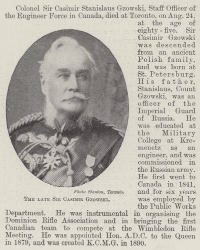 Zesnulý sir Casimir Gzowski od English Photographer