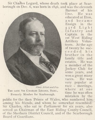 Zesnulý Sir Charles Legard, Baronet, bývalý člen za Scarborough od English Photographer