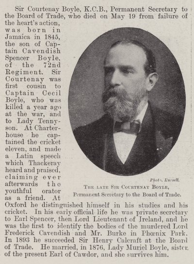 Zesnulý sir Courtenay Boyle, stálý tajemník obchodní rady od English Photographer