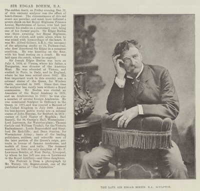 Zesnulý sir Edgar Boehm, RA, sochař od English Photographer
