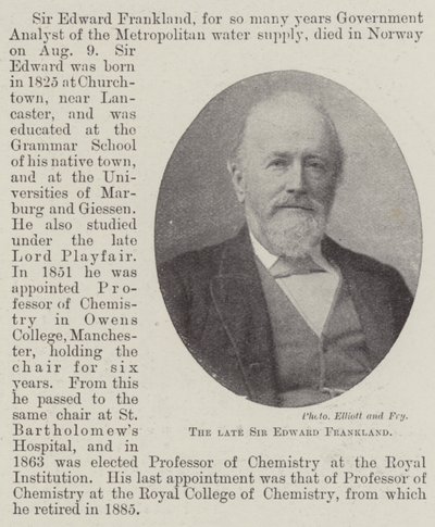 Zesnulý sir Edward Frankland od English Photographer