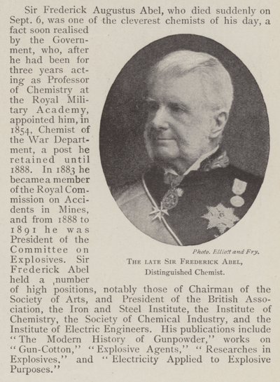 Zesnulý sir Frederick Abel, významný chemik od English Photographer