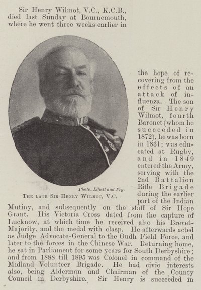 Zesnulý sir Henry Wilmot, VC od English Photographer