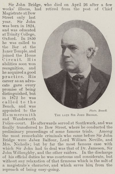 Zesnulý sir John Bridge od English Photographer