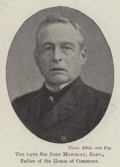 Zesnulý sir John Mowbray, Baronet, otec Dolní sněmovny od English Photographer