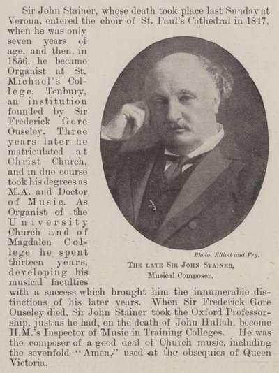 Zesnulý Sir John Stainer, hudební skladatel od English Photographer