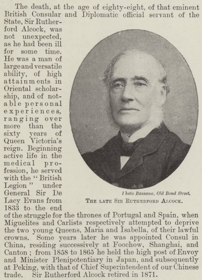 Zesnulý sir Rutherford Alcock od English Photographer