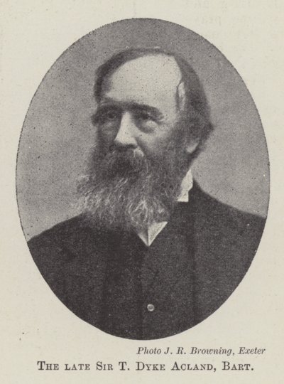 Zesnulý sir T Dyke Acland, Baronet od English Photographer