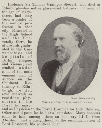 Zesnulý sir T Grainger Stewart od English Photographer