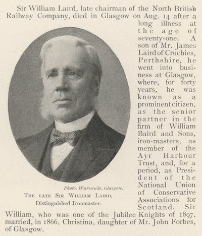 Zesnulý sir William Laird, vážený železný mistr od English Photographer