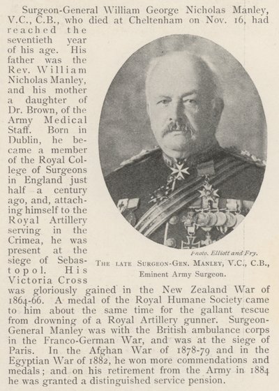 Zesnulý chirurg-generál Manley, VC, CB, významný armádní chirurg od English Photographer