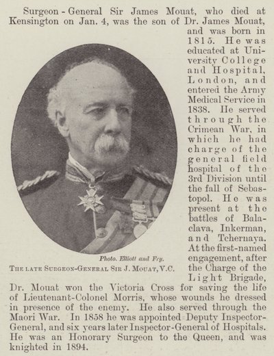 Zesnulý chirurg-generál Sir J Mouat, VC od English Photographer