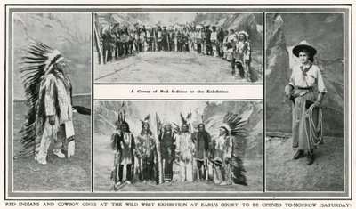 Zahájení výstavy Golden West v Earls Court: Rudí indiáni a kovbojské dívky od English Photographer
