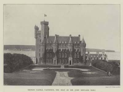 Hrad Thurso, Caithness, sídlo sira Johna Sinclaira, Baronet od English Photographer
