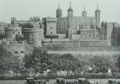 Tower Hill: pohled na Tower of London, 1895 od English Photographer
