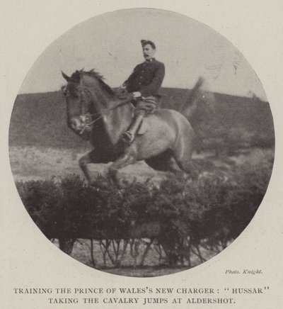 Trénink prince z Walesu New Charger, Hussar s kavalerskými skoky na Aldershot od English Photographer