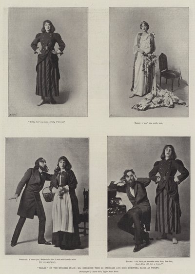 Trilby na anglické scéně, pan Beerbohm Tree jako Svengali a slečna Dorothea Baird jako Trilby od English Photographer