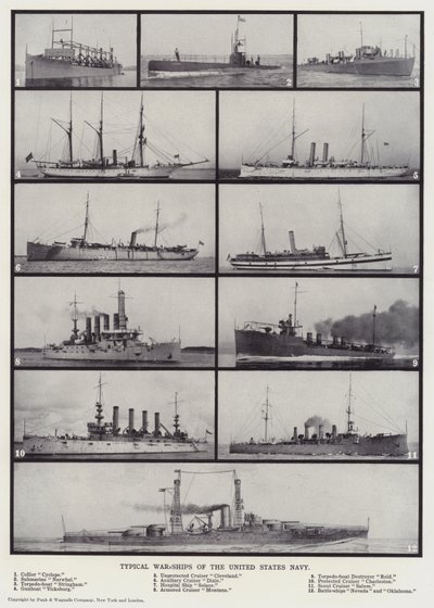 Typické válečné lodě námořnictva Spojených států (čb fotografie) od English Photographer