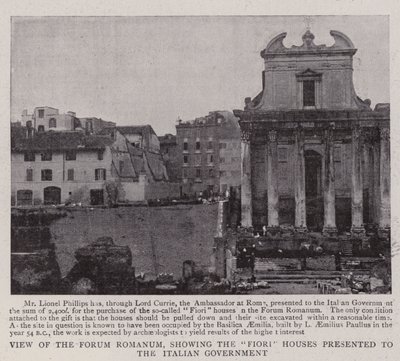 Pohled na Forum Romanum, zobrazující domy Fiori představené italské vládě od English Photographer