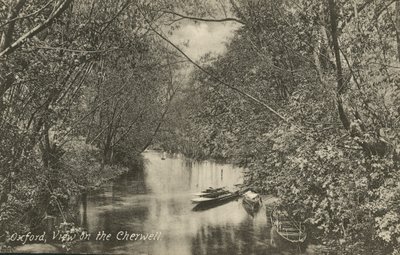 Pohled na řeku Cherwell, Oxford, Oxfordshire (černobílá fotografie) od English Photographer