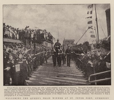 Vítání vítěze Queens Prize v St Peter Port, Guernsey od English Photographer